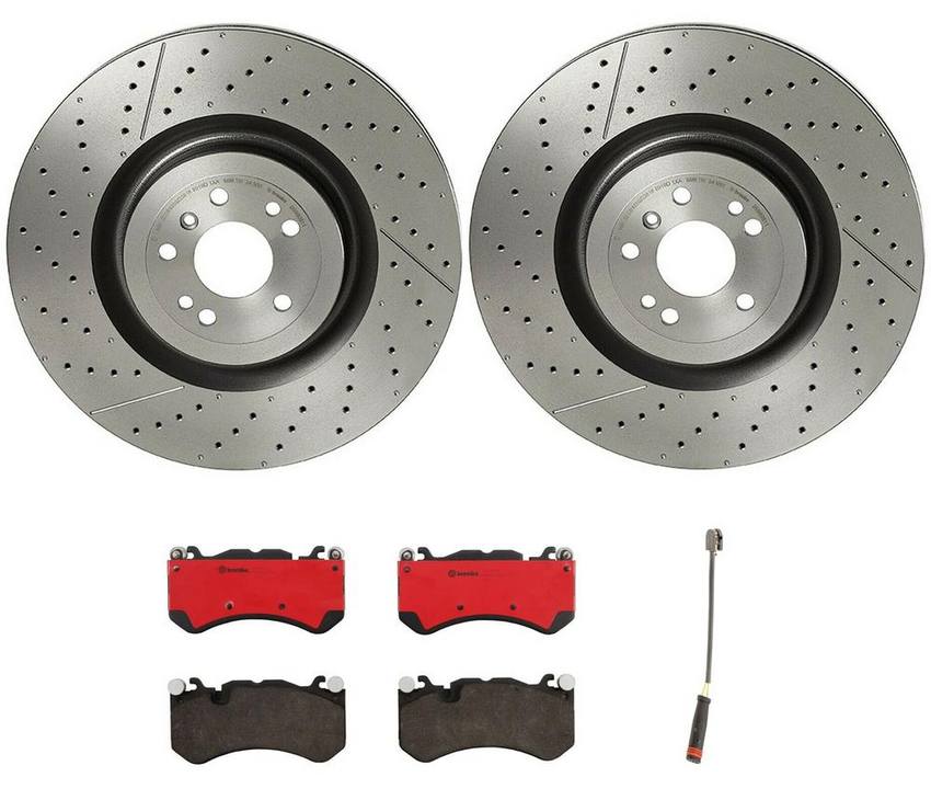 Mercedes Brakes Kit - Brembo Pads and Rotors Front (390mm) (Ceramic) 1715400617 - Brembo 3802854KIT